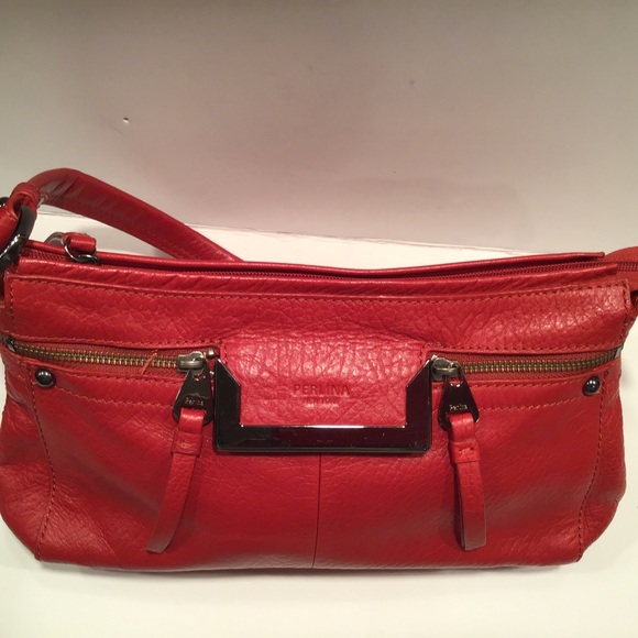 Perlina Red Leather Handbag - Picture 5 of 6